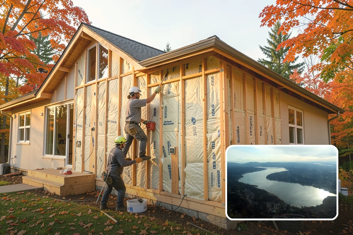 Portico Construction in Sammamish, King County, WA - Shelters the entry from rain