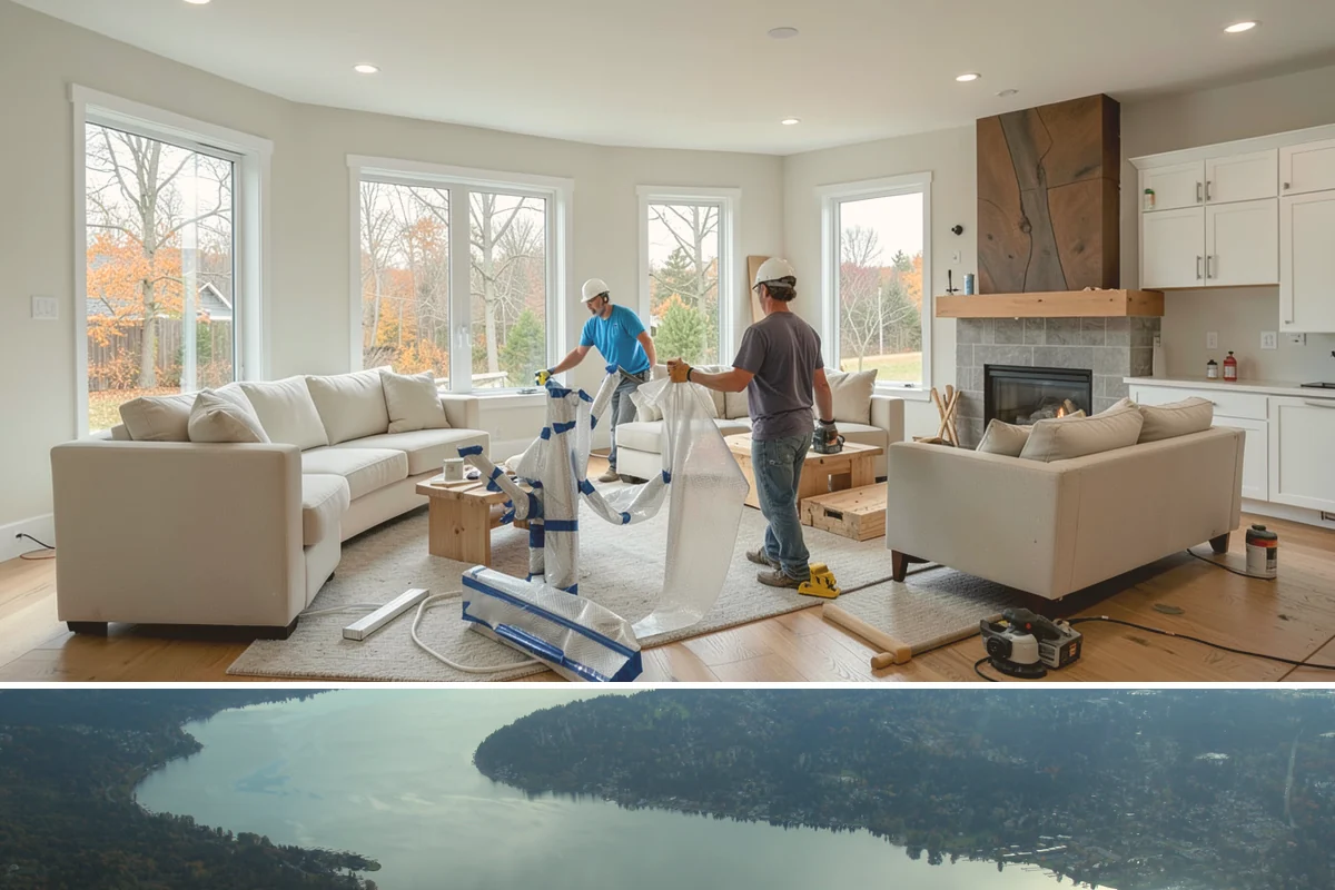Portico Construction in Sammamish, King County, WA - Setting footings and framing the roof are best done in dry weather so connections seal properly.