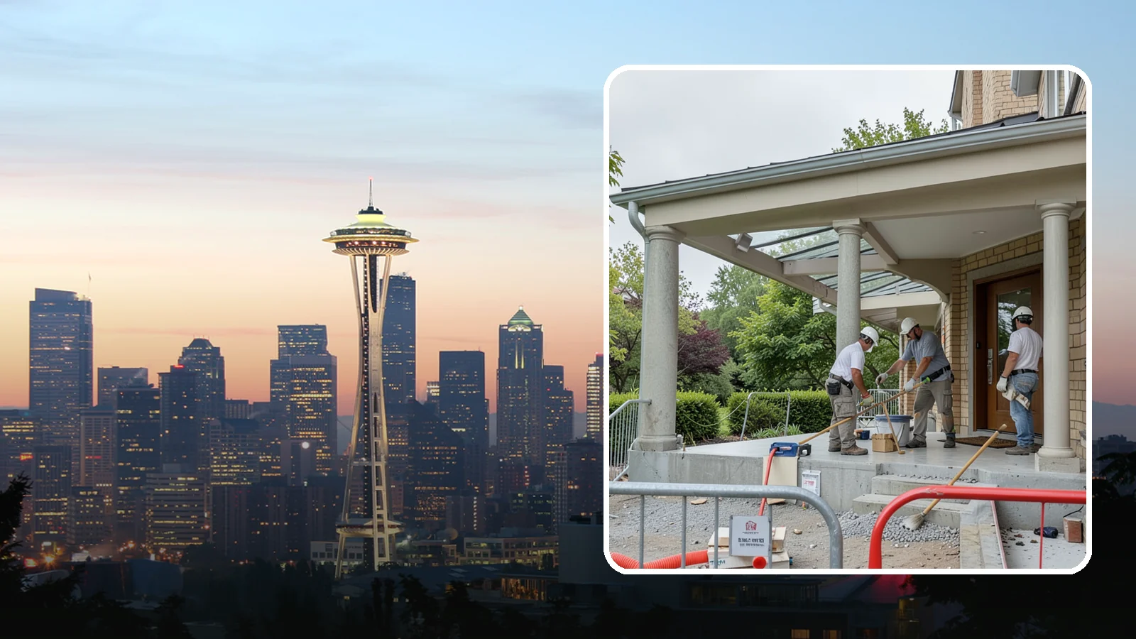 Portico Construction in Seattle, King County, WA - A portico adds a covered, columned entry structure that shelters your front door and elevates curb appeal.