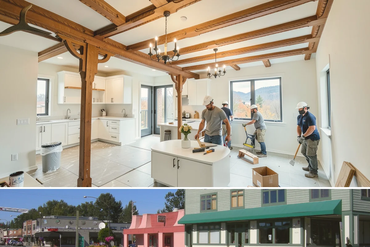 Portico Construction in Snoqualmie, King County, WA - Setting footings and framing the roof are best done in dry weather so connections seal properly.