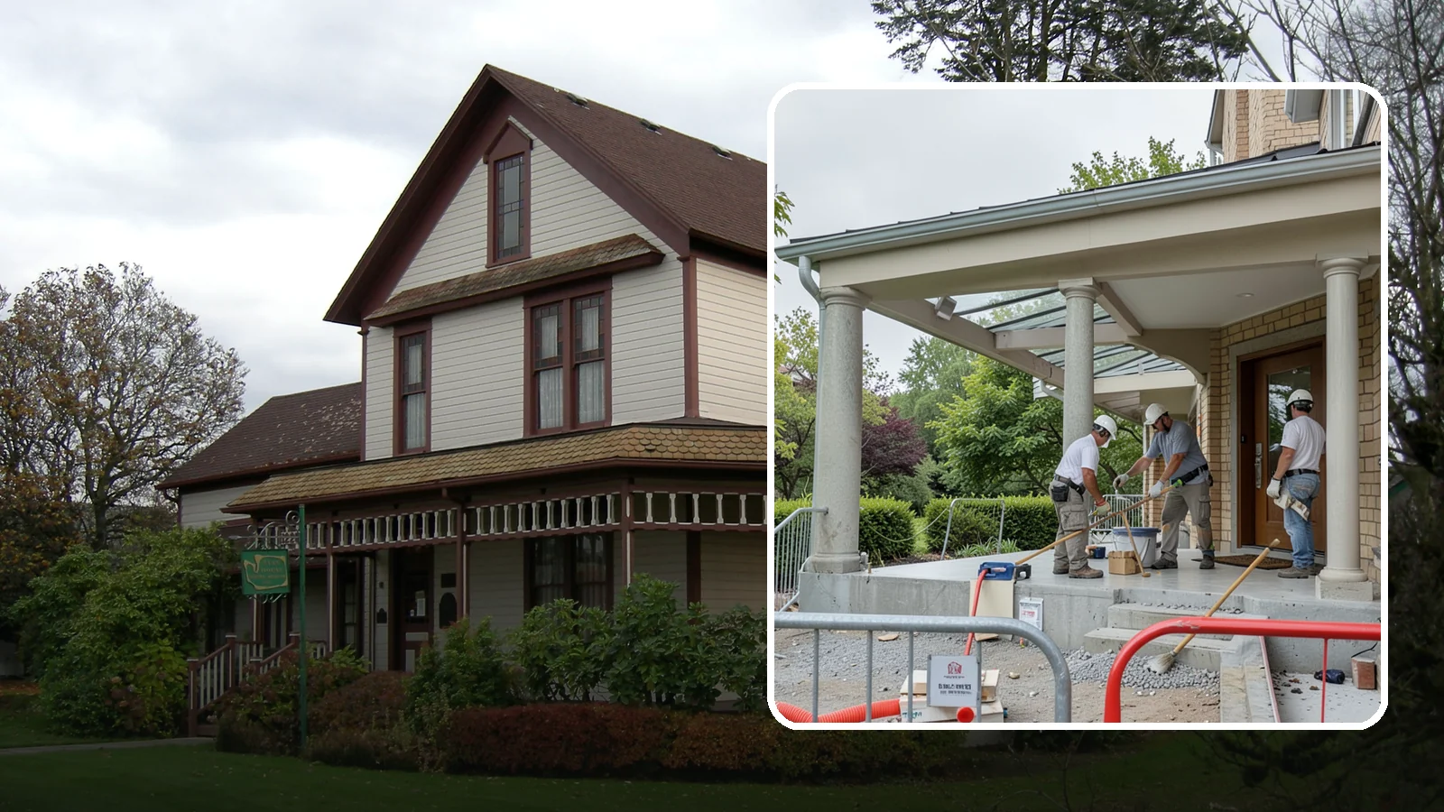 Portico Construction in Sumner, Pierce County, WA - A portico adds a covered, columned entry structure that shelters your front door and elevates curb appeal.