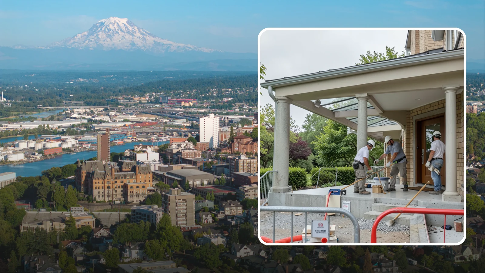 Portico Construction in Tacoma, Pierce County, WA - A portico adds a covered, columned entry structure that shelters your front door and elevates curb appeal.