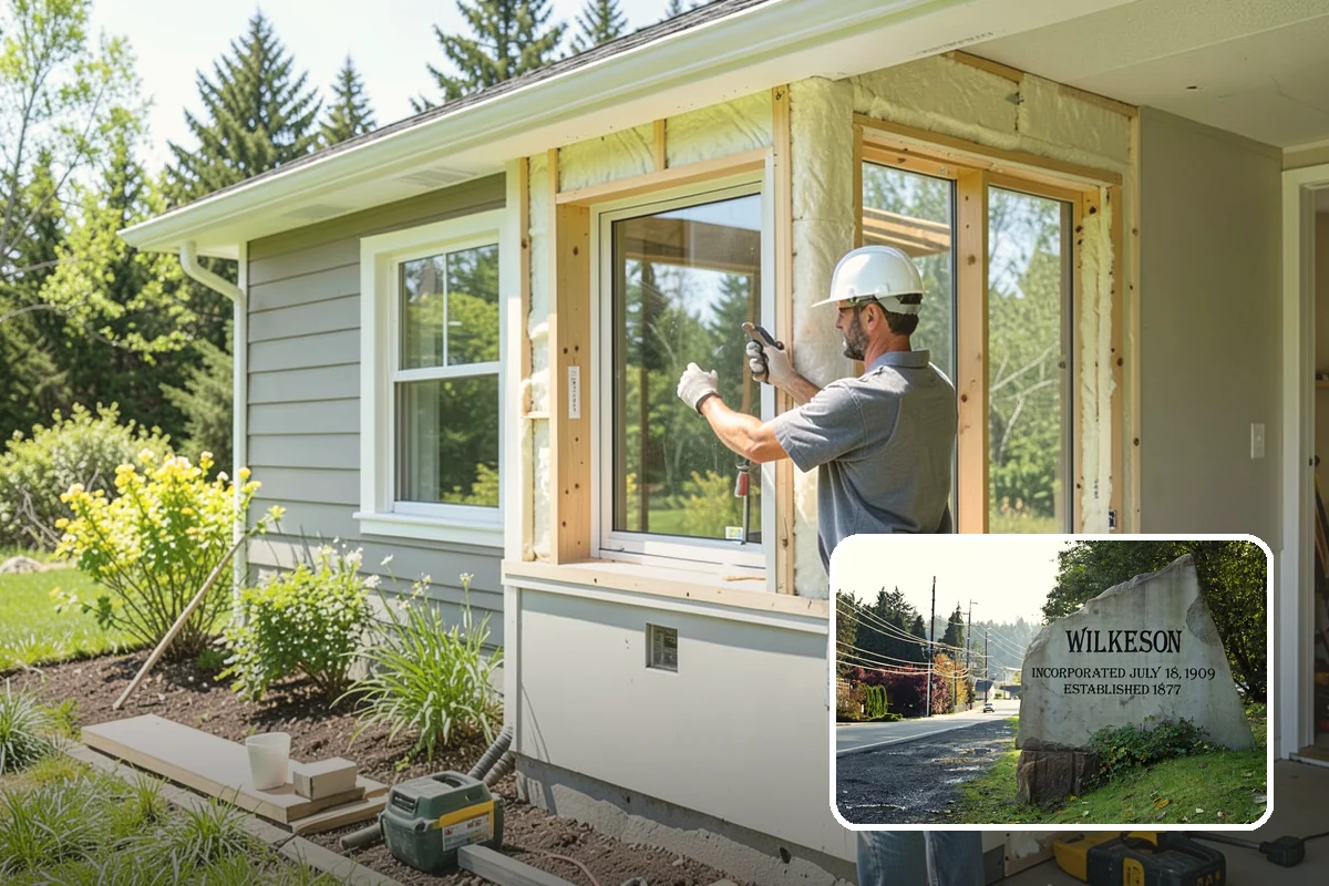 Portico Construction in Wilkeson, Pierce County, WA - Shelters the entry from rain