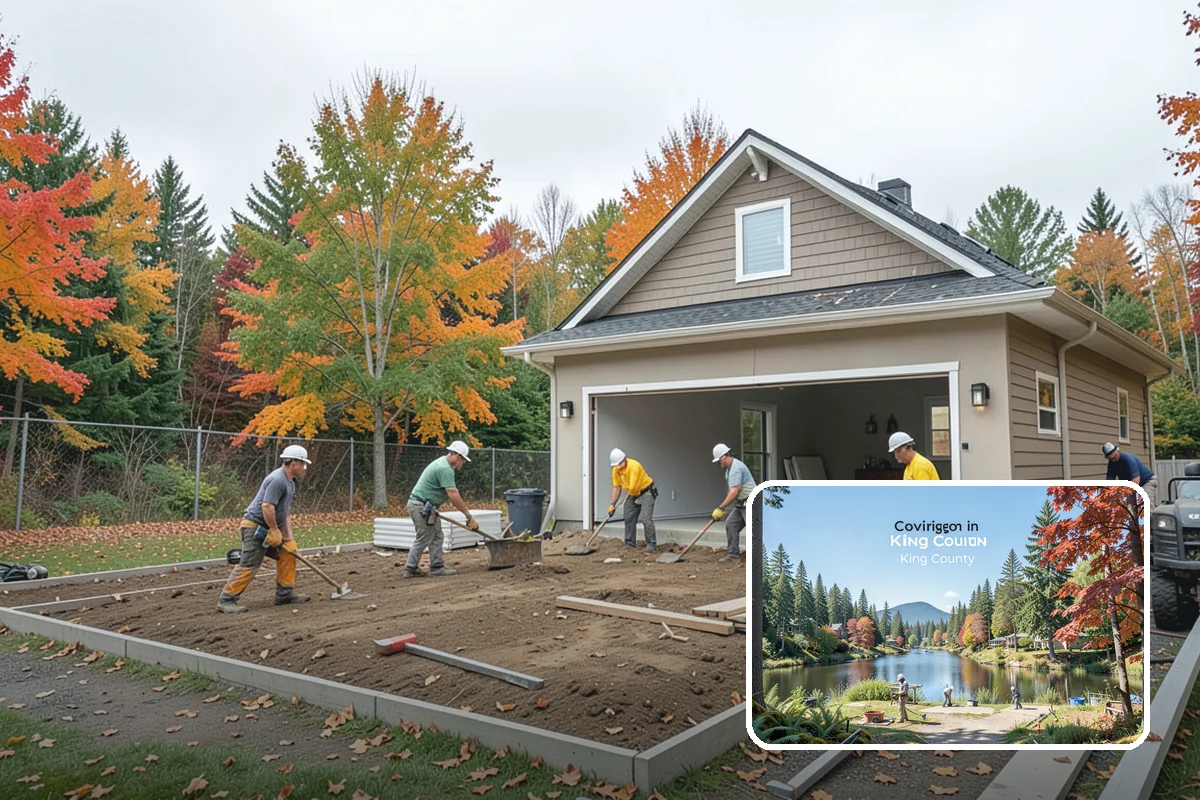 Post and Beam Framing in Covington, King County, WA - Open, column-free spaces created by heavy timber spans