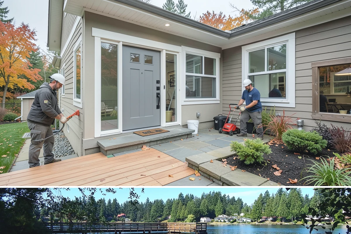 Post and Beam Framing in Federal Way, King County, WA - Milled timbers are best set during drier stretches to control moisture and finishing, though we can stage delivery to protect...