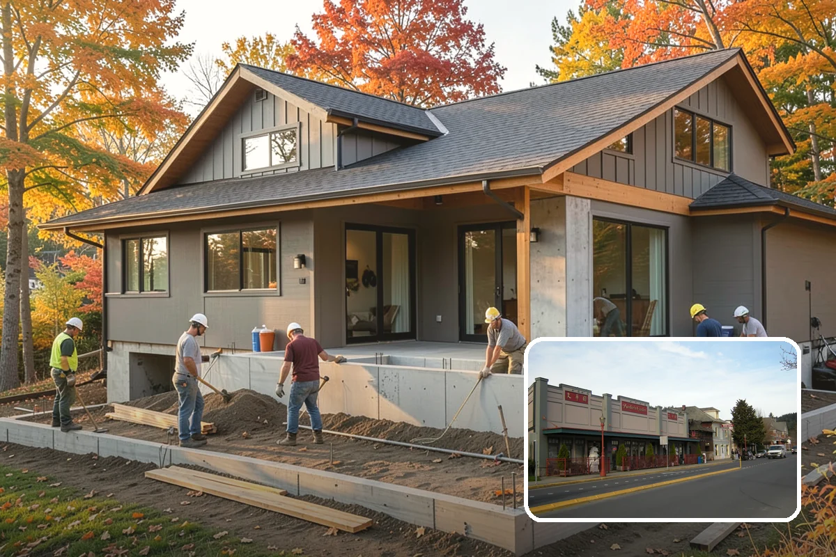 Post and Beam Framing in Issaquah, King County, WA - Open, column-free spaces created by heavy timber spans