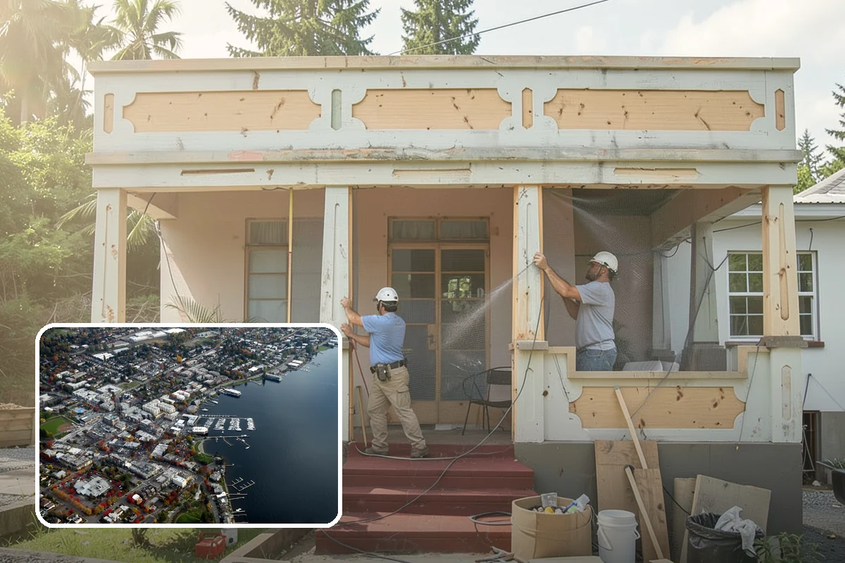 Post and Beam Framing in Kirkland, King County, WA - Open, column-free spaces created by heavy timber spans
