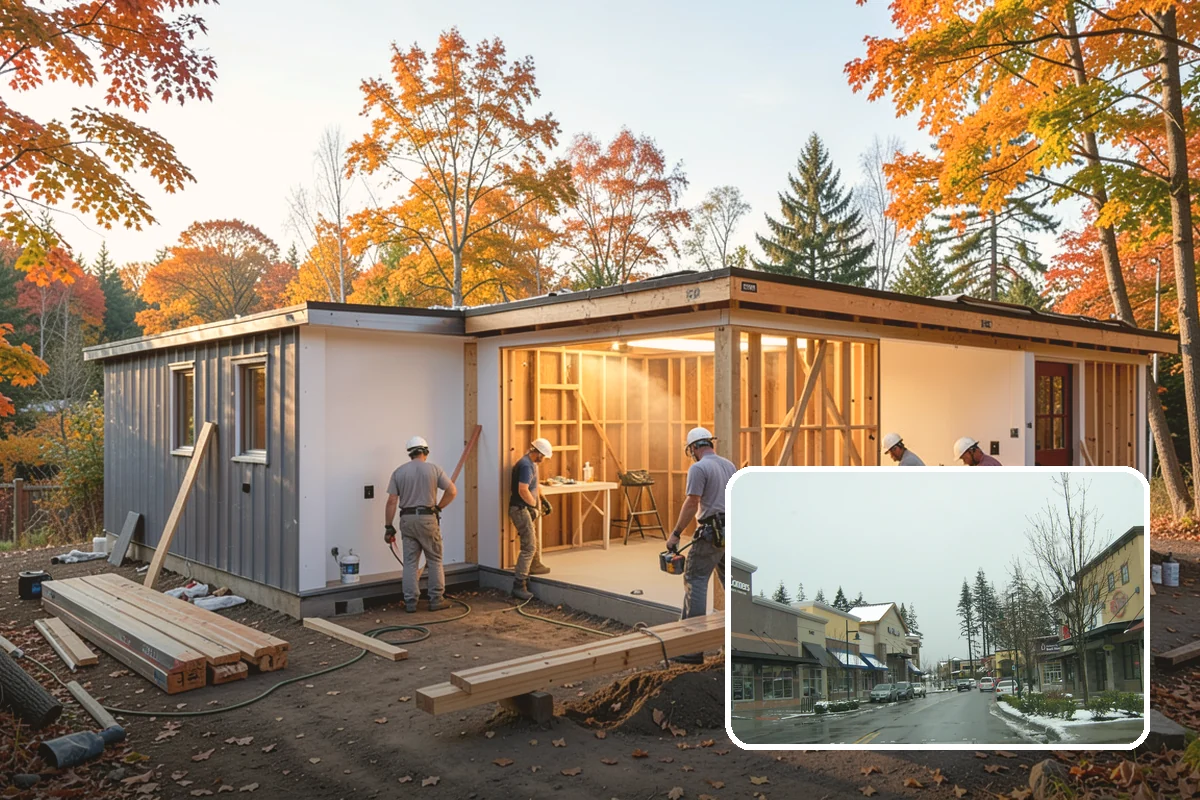 Post and Beam Framing in Mill Creek, Snohomish County, WA - Open, column-free spaces created by heavy timber spans