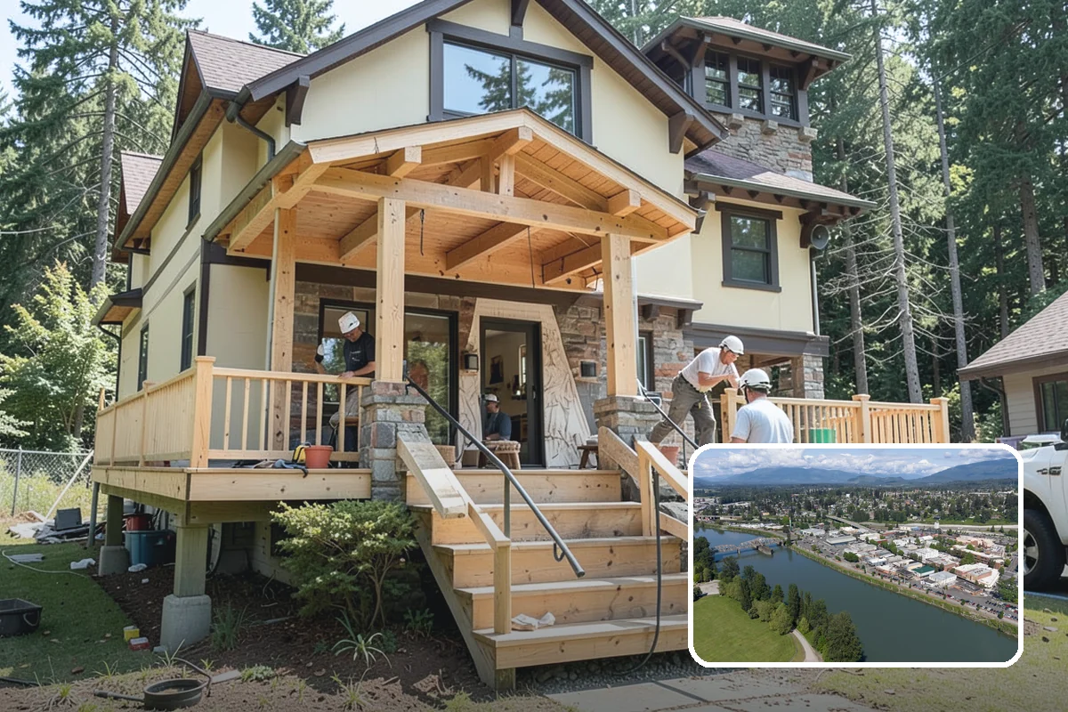 Post and Beam Framing in Mount Vernon, Skagit County, WA - Open, column-free spaces created by heavy timber spans