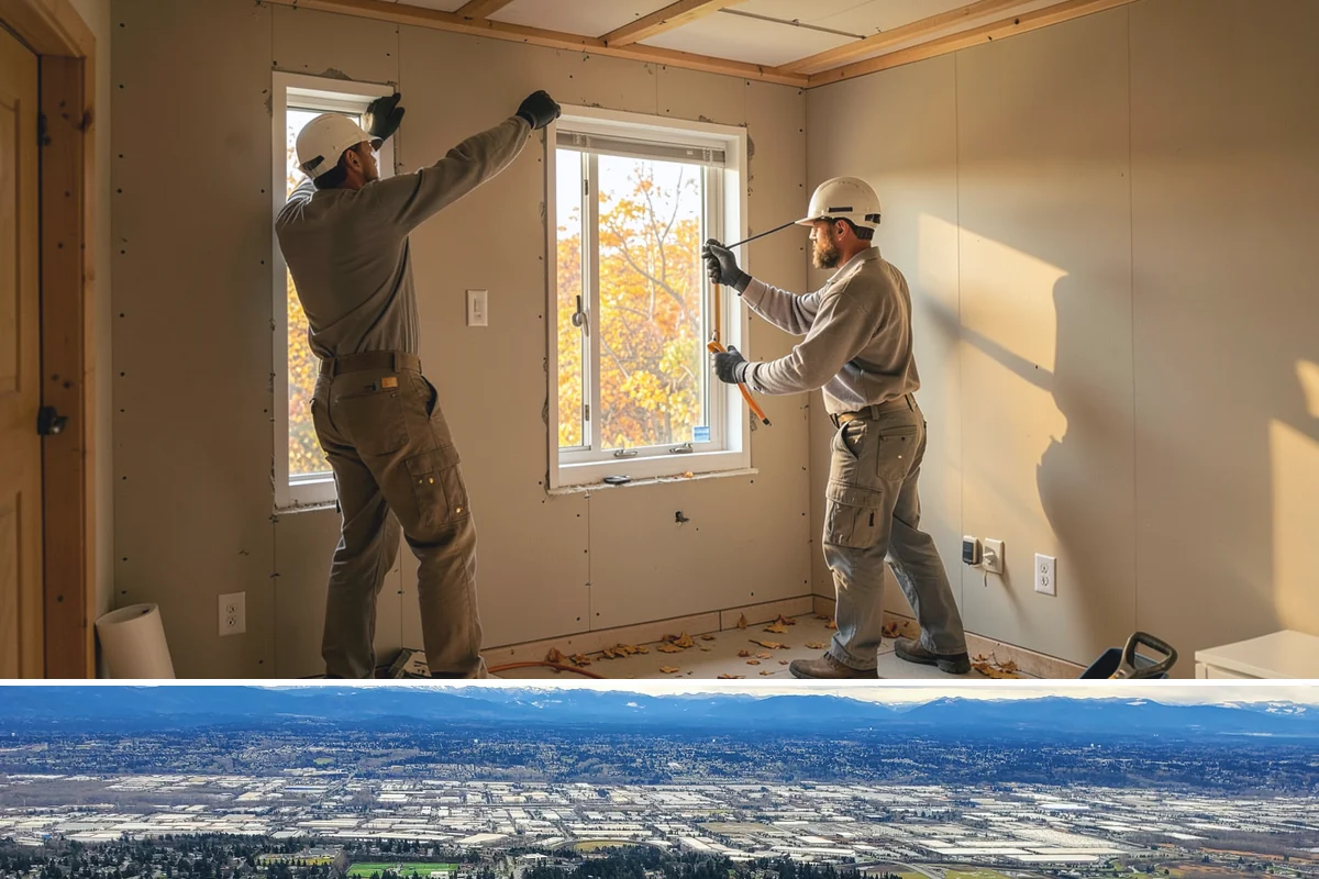 Post and Beam Framing in SeaTac, King County, WA - Milled timbers are best set during drier stretches to control moisture and finishing, though we can stage delivery to protect...