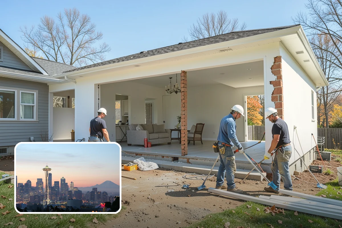 Post and Beam Framing in Seattle, King County, WA - Open, column-free spaces created by heavy timber spans