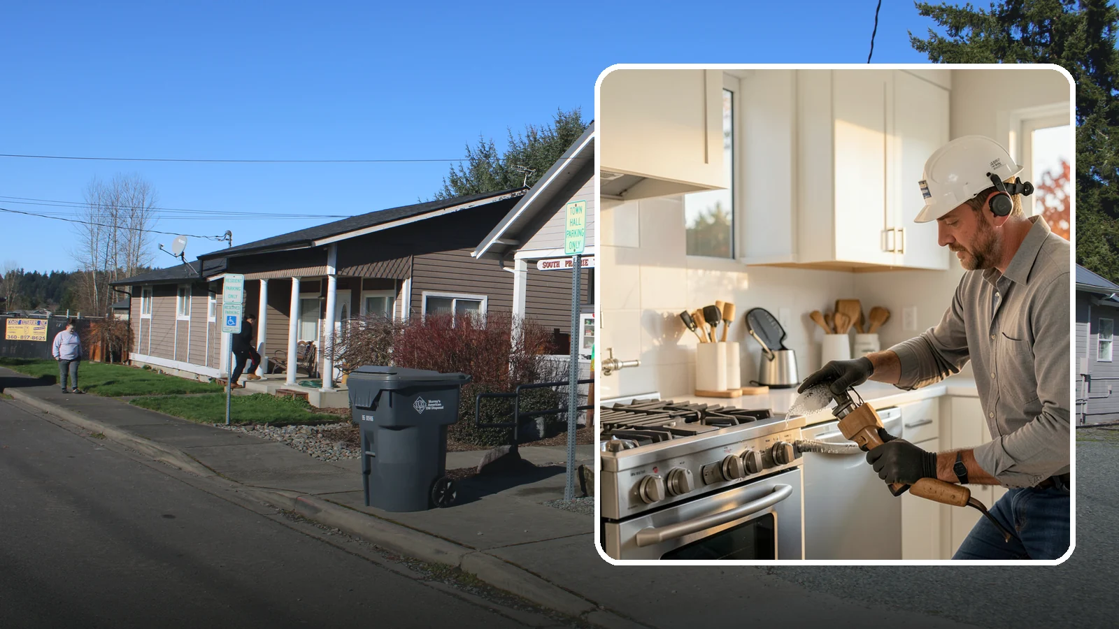 Pot Filler Installation in South Prairie, Pierce County, WA - We install wall-mounted pot filler faucets above the range for convenient cooking-water access.