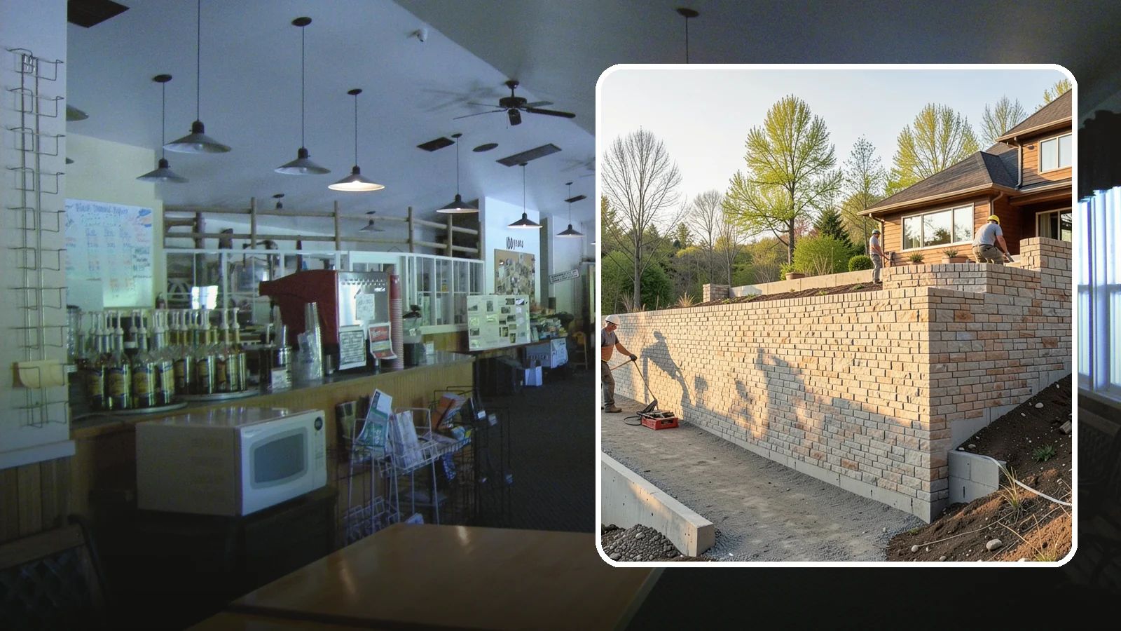 Poured Concrete Retaining Wall in Black Diamond, King County, WA - Forming and pouring a solid reinforced concrete wall for maximum strength on tall or heavily loaded slopes.