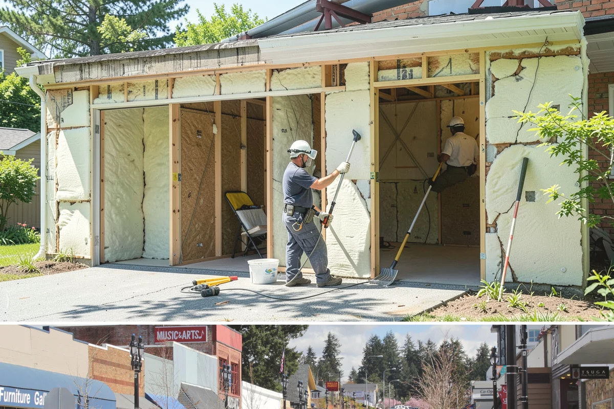 Poured Concrete Retaining Wall in Bothell, King County, WA - Pouring is scheduled around dry, moderate weather so the concrete cures properly, making late spring through early fall ideal.