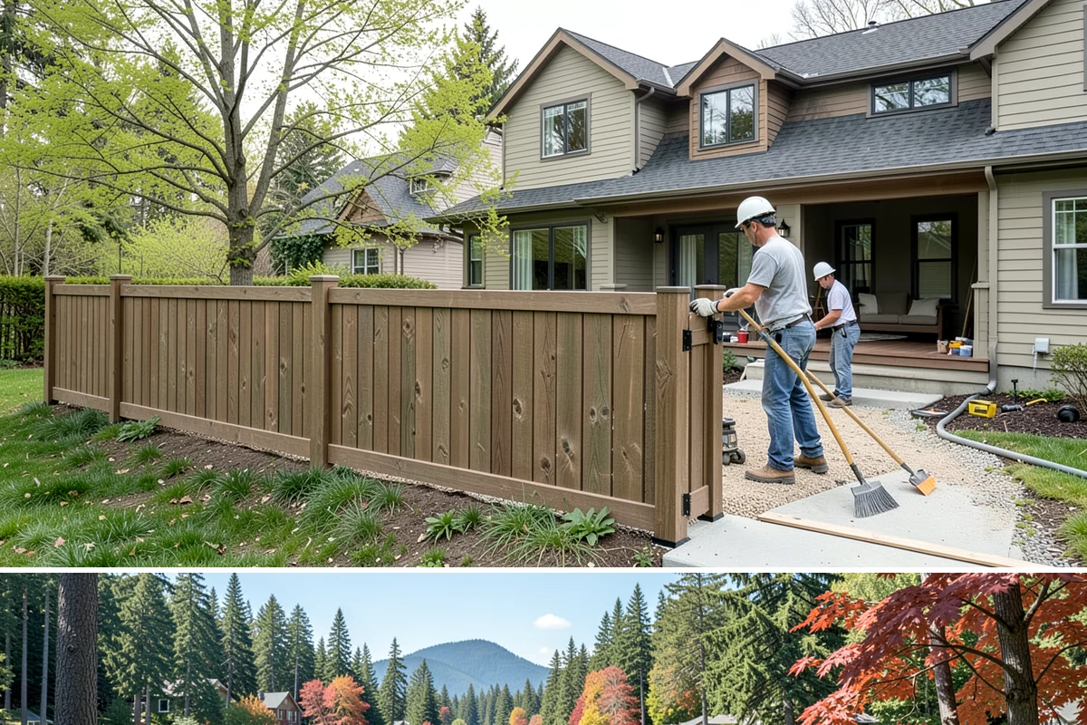 Poured Concrete Retaining Wall in Covington, King County, WA - Pouring is scheduled around dry, moderate weather so the concrete cures properly, making late spring through early fall ideal.