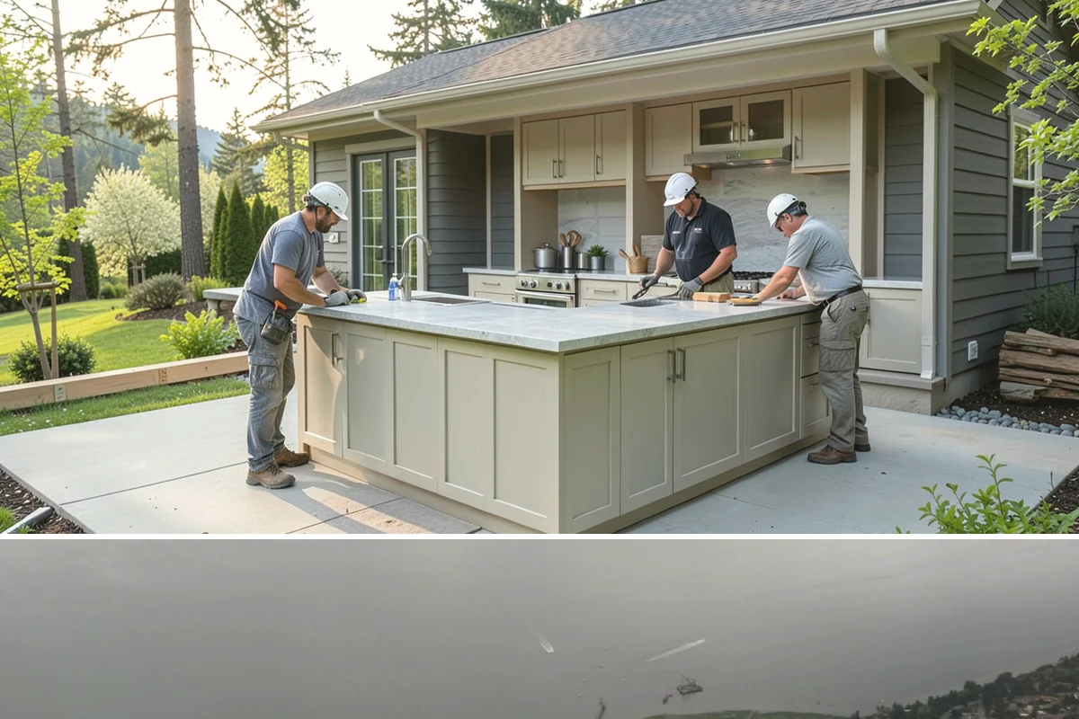 Poured Concrete Retaining Wall in Des Moines, King County, WA - Pouring is scheduled around dry, moderate weather so the concrete cures properly, making late spring through early fall ideal.