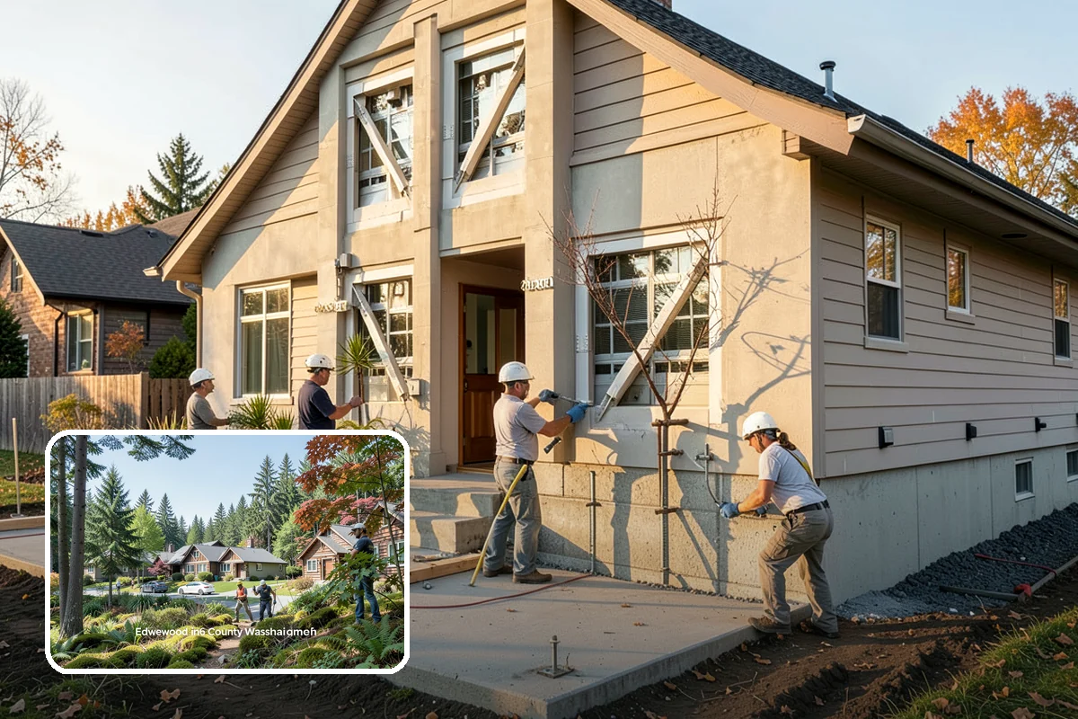 Poured Concrete Retaining Wall in Edgewood, Pierce County, WA - Highest strength for tall or heavily loaded walls