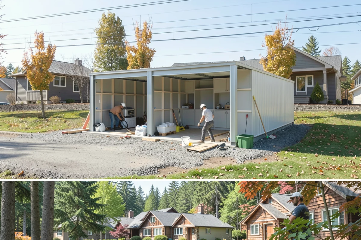 Poured Concrete Retaining Wall in Edgewood, Pierce County, WA - Pouring is scheduled around dry, moderate weather so the concrete cures properly, making late spring through early fall ideal.