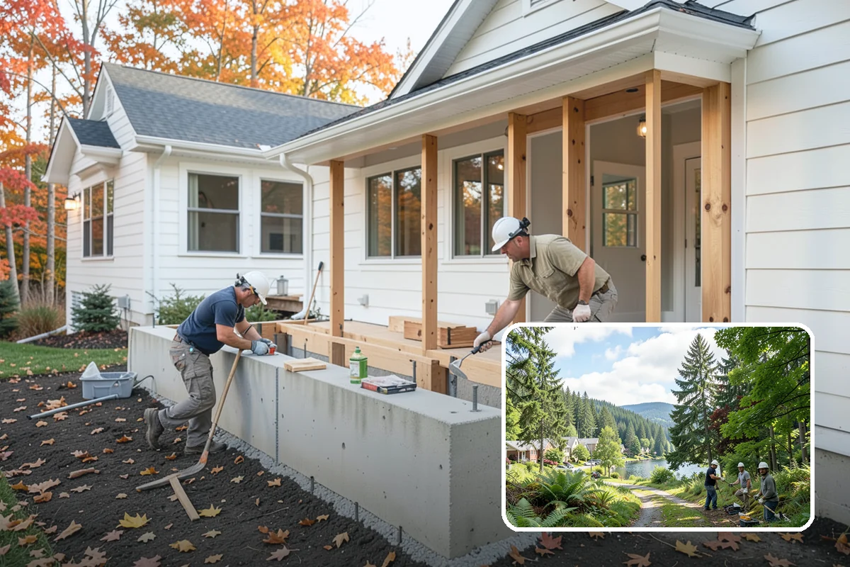 Poured Concrete Retaining Wall in Lake Forest Park, King County, WA - Highest strength for tall or heavily loaded walls