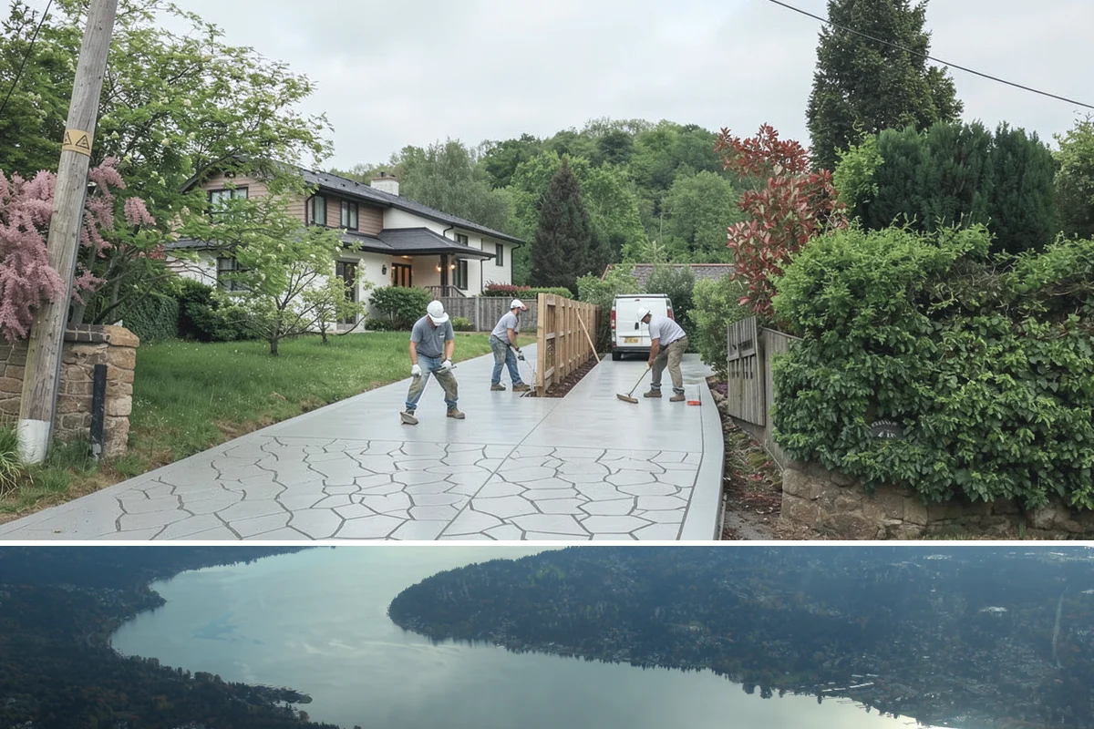 Poured Concrete Retaining Wall in Sammamish, King County, WA - Pouring is scheduled around dry, moderate weather so the concrete cures properly, making late spring through early fall ideal.