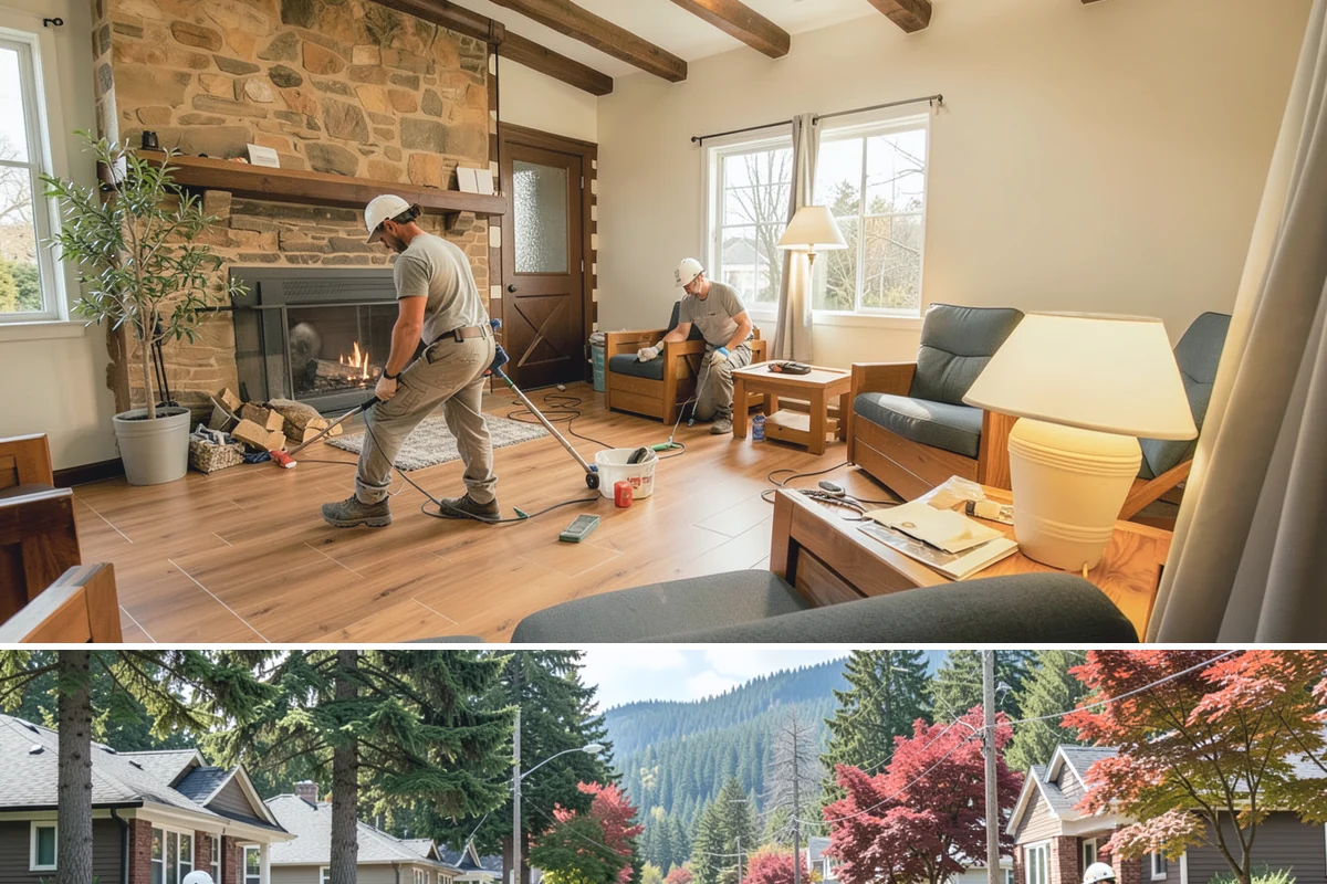 Pressure-Treated Deck Installation in Hunts Point, King County, WA - We build pressure-treated decks year-round, and it's best to let the lumber dry a few weeks before staining, which favors summer...