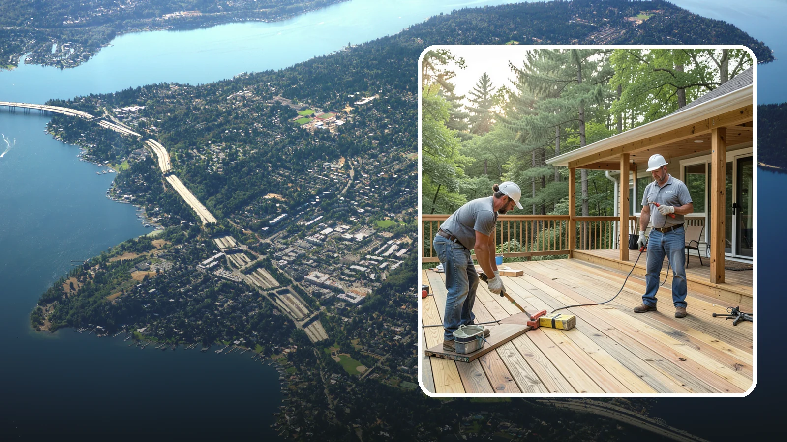 Pressure-Treated Deck Installation in Mercer Island, King County, WA - Budget-friendly pressure-treated decking engineered to hold up against Western Washington moisture.