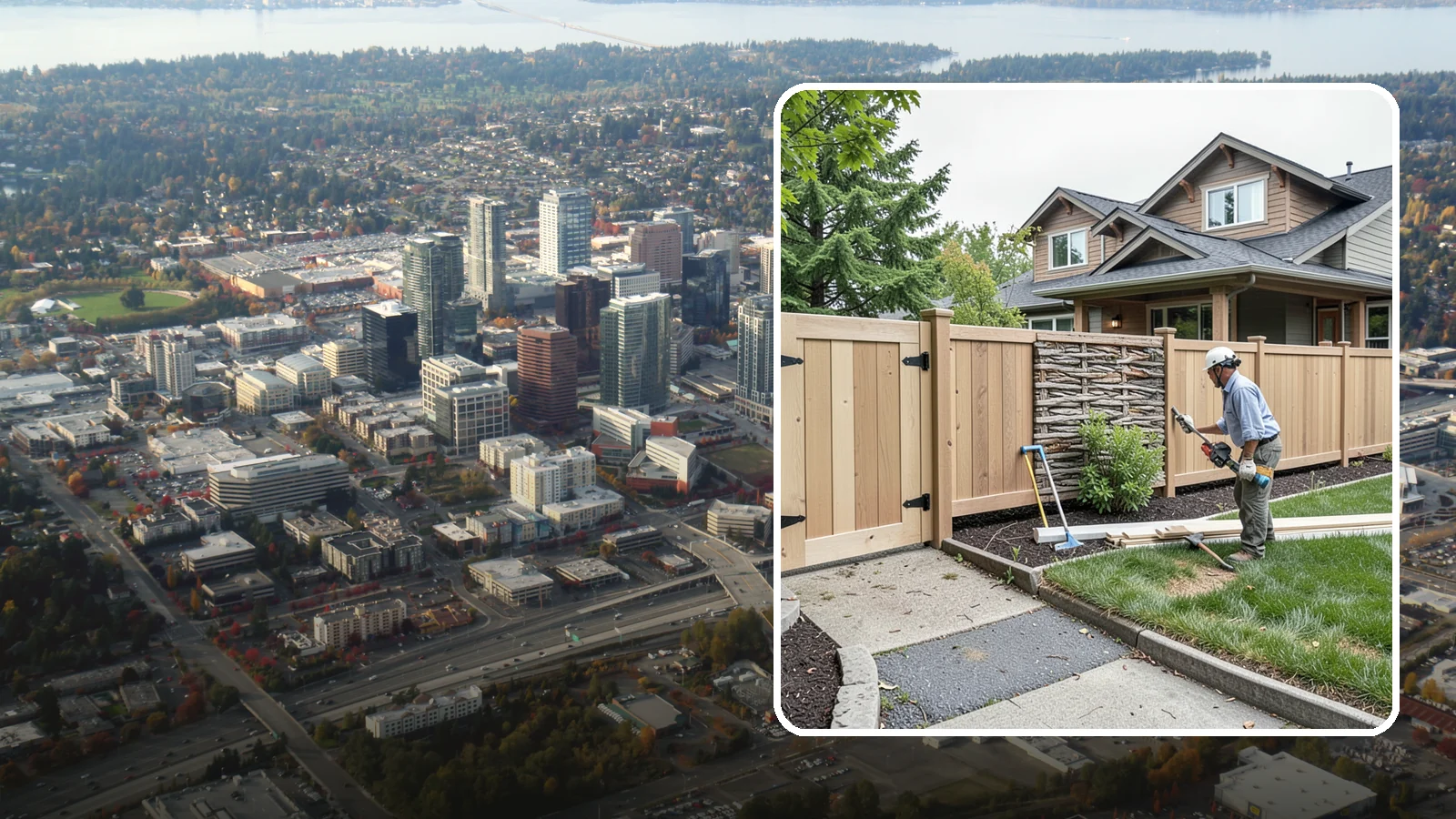 Privacy Fence Installation in Bellevue, King County, WA - A full-height privacy fence that blocks sightlines and buffers noise around your outdoor space.