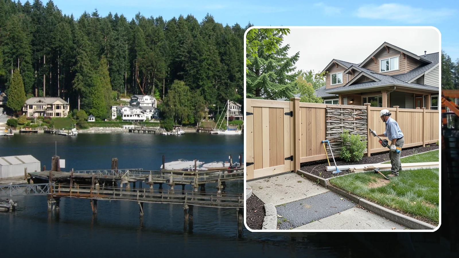 Privacy Fence Installation in Gig Harbor, Pierce County, WA - A full-height privacy fence that blocks sightlines and buffers noise around your outdoor space.