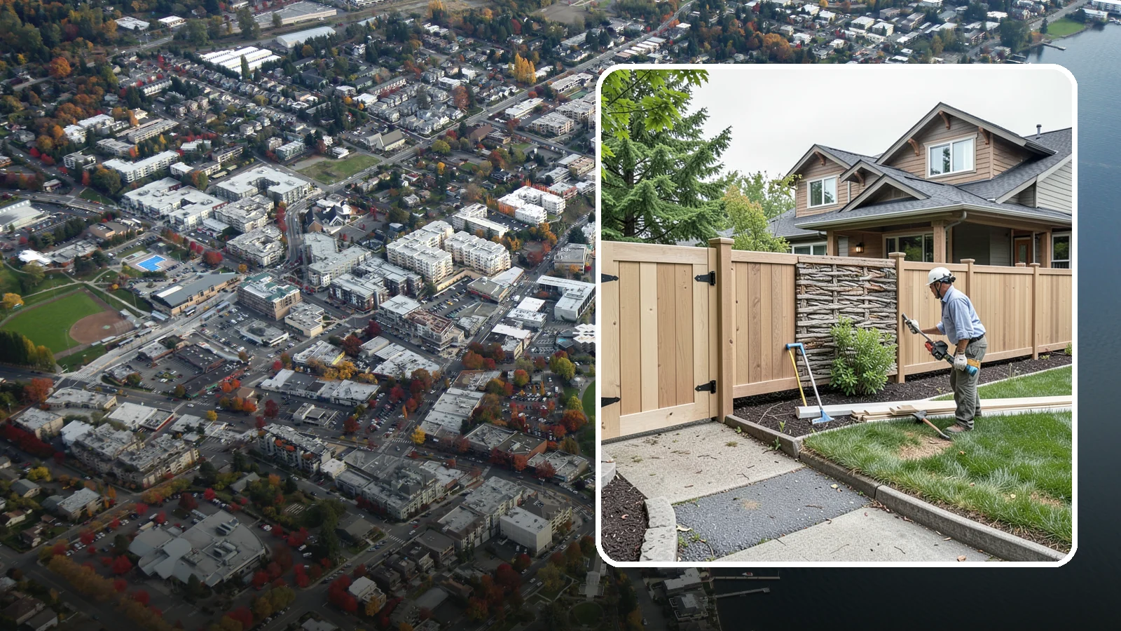 Privacy Fence Installation in Kirkland, King County, WA - A full-height privacy fence that blocks sightlines and buffers noise around your outdoor space.