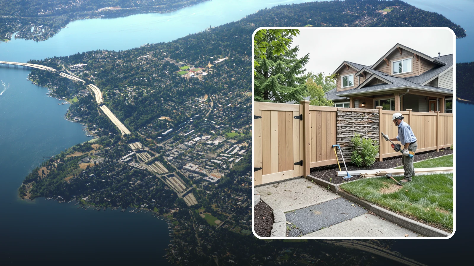 Privacy Fence Installation in Mercer Island, King County, WA - A full-height privacy fence that blocks sightlines and buffers noise around your outdoor space.