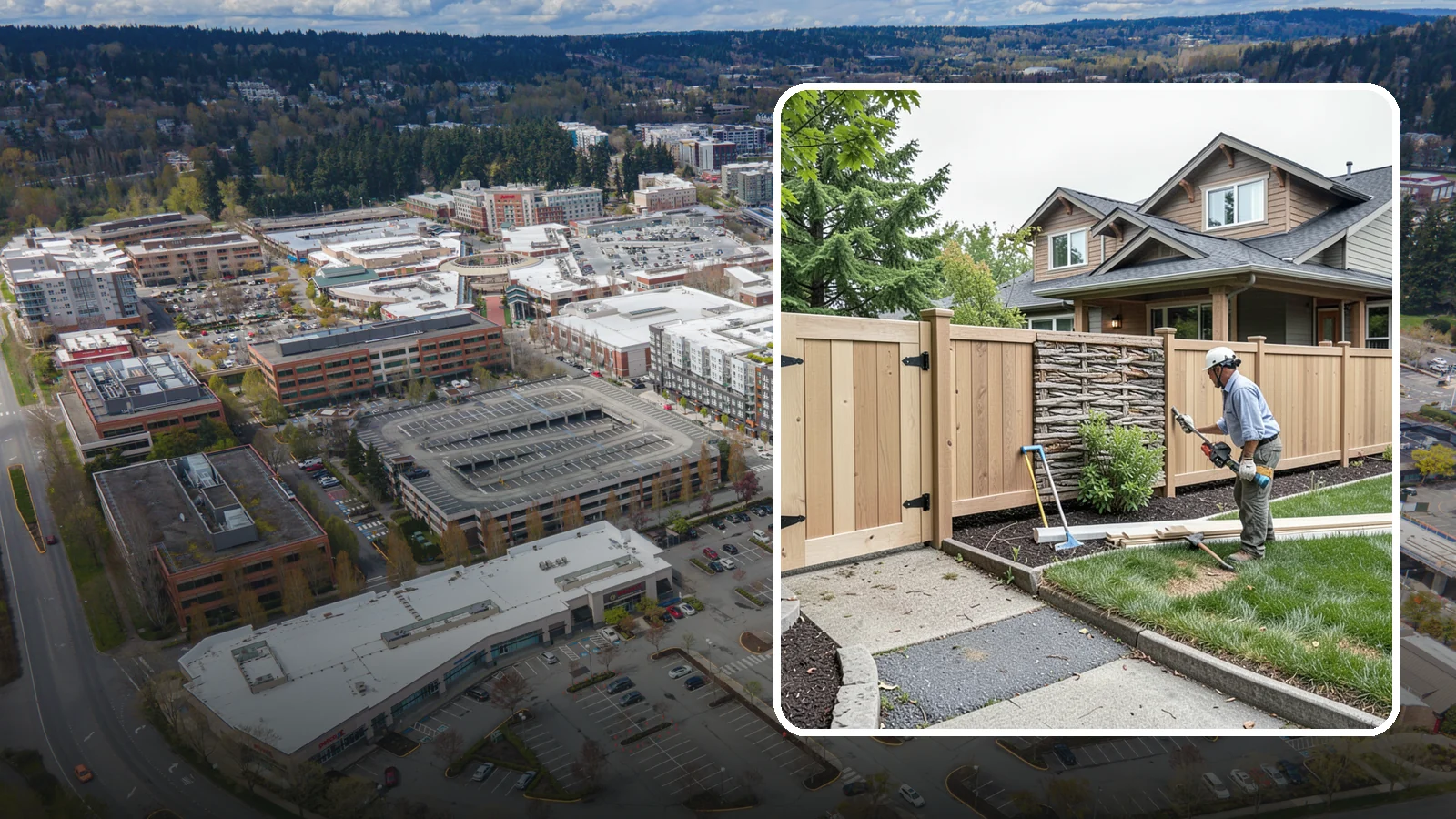 Privacy Fence Installation in Redmond, King County, WA - A full-height privacy fence that blocks sightlines and buffers noise around your outdoor space.