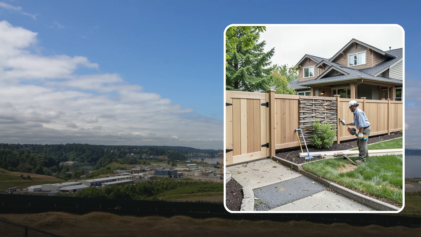 Privacy Fence Installation in University Place, Pierce County, WA - A full-height privacy fence that blocks sightlines and buffers noise around your outdoor space.