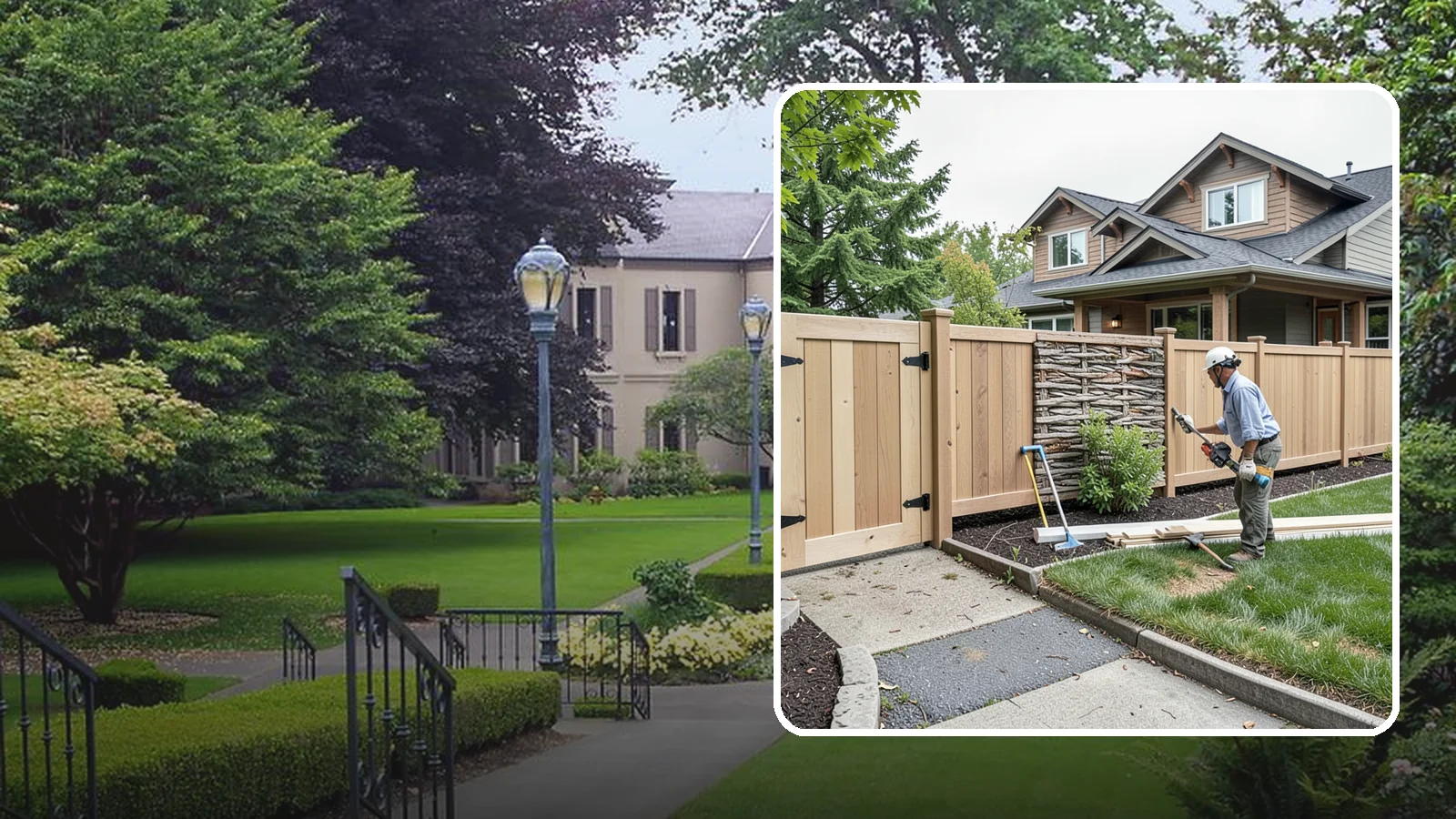 Privacy Fence Installation in Woodinville, King County, WA - A full-height privacy fence that blocks sightlines and buffers noise around your outdoor space.