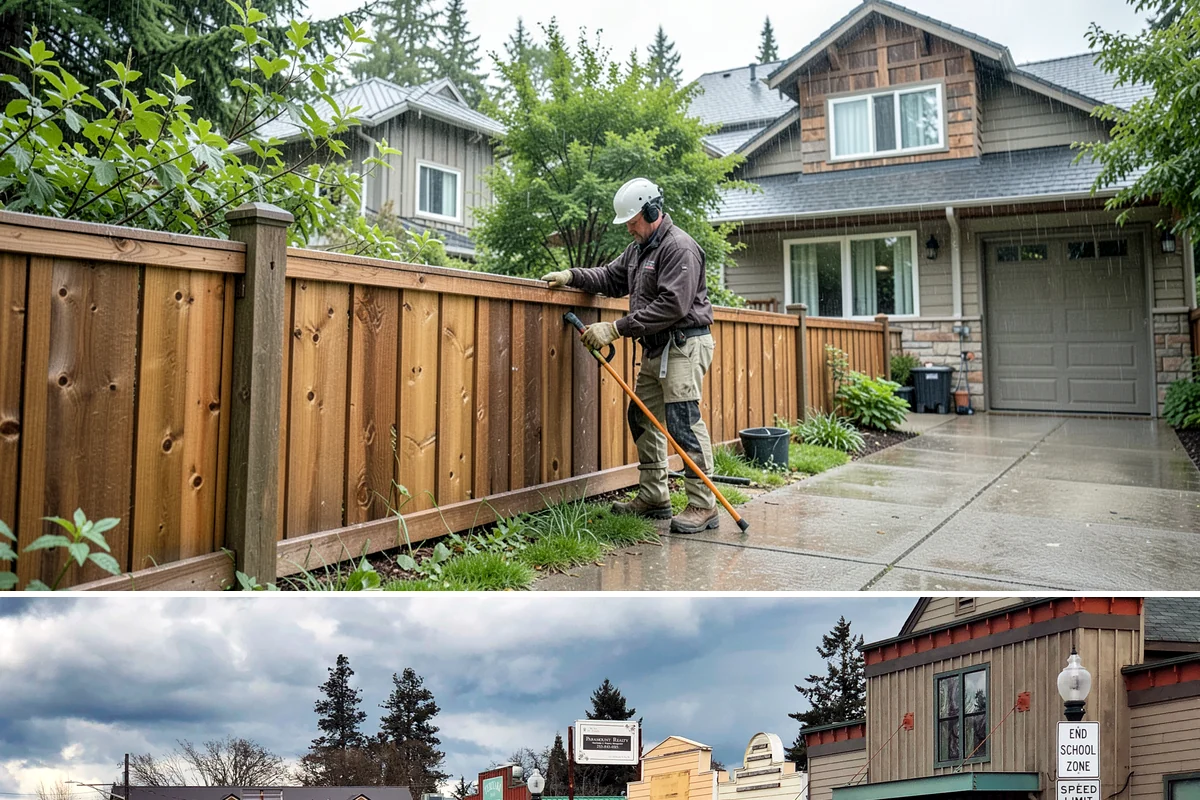 Privacy Screen Installation in Roy, Pierce County, WA - Dry-season installation lets footings cure and finishes bond before winter dampness.