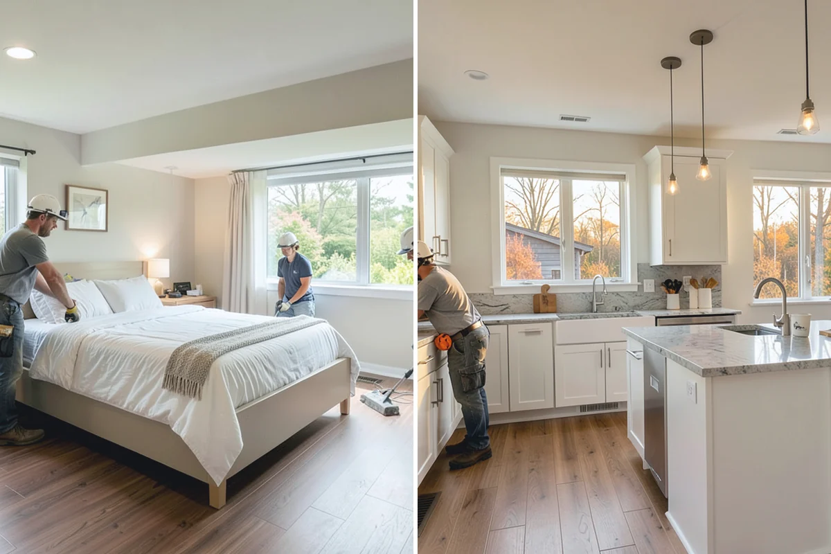 Pull-Out Shelf Installation in Des Moines, King County, WA - Measure cabinet interiors and openings