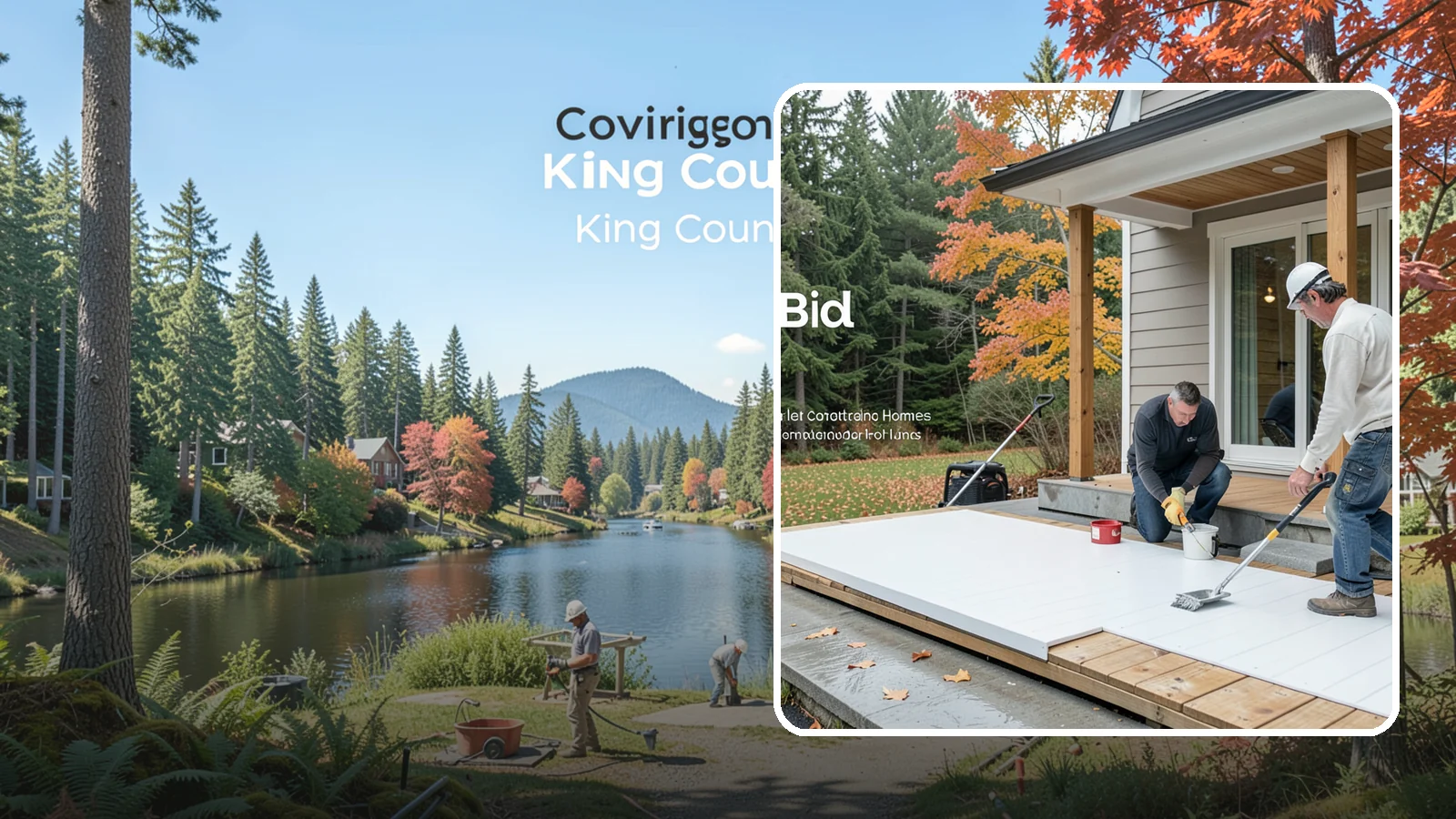 PVC Deck Installation in Covington, King County, WA - Fully synthetic PVC decking that offers the ultimate moisture defense for rainy Puget Sound yards.