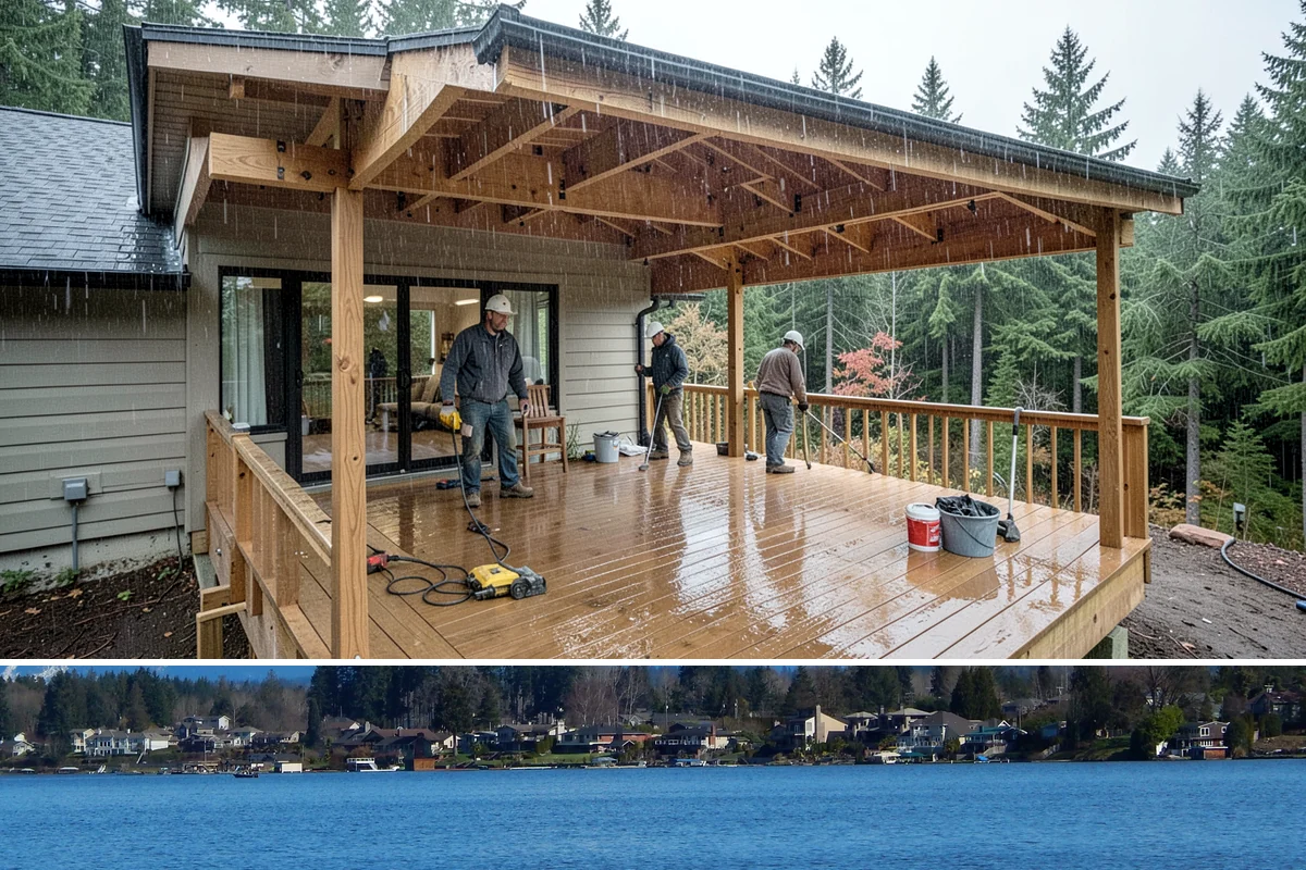 PVC Deck Installation in Lake Stevens, Snohomish County, WA - PVC installs cleanly in any weather, making it a reliable choice even during our wetter months.