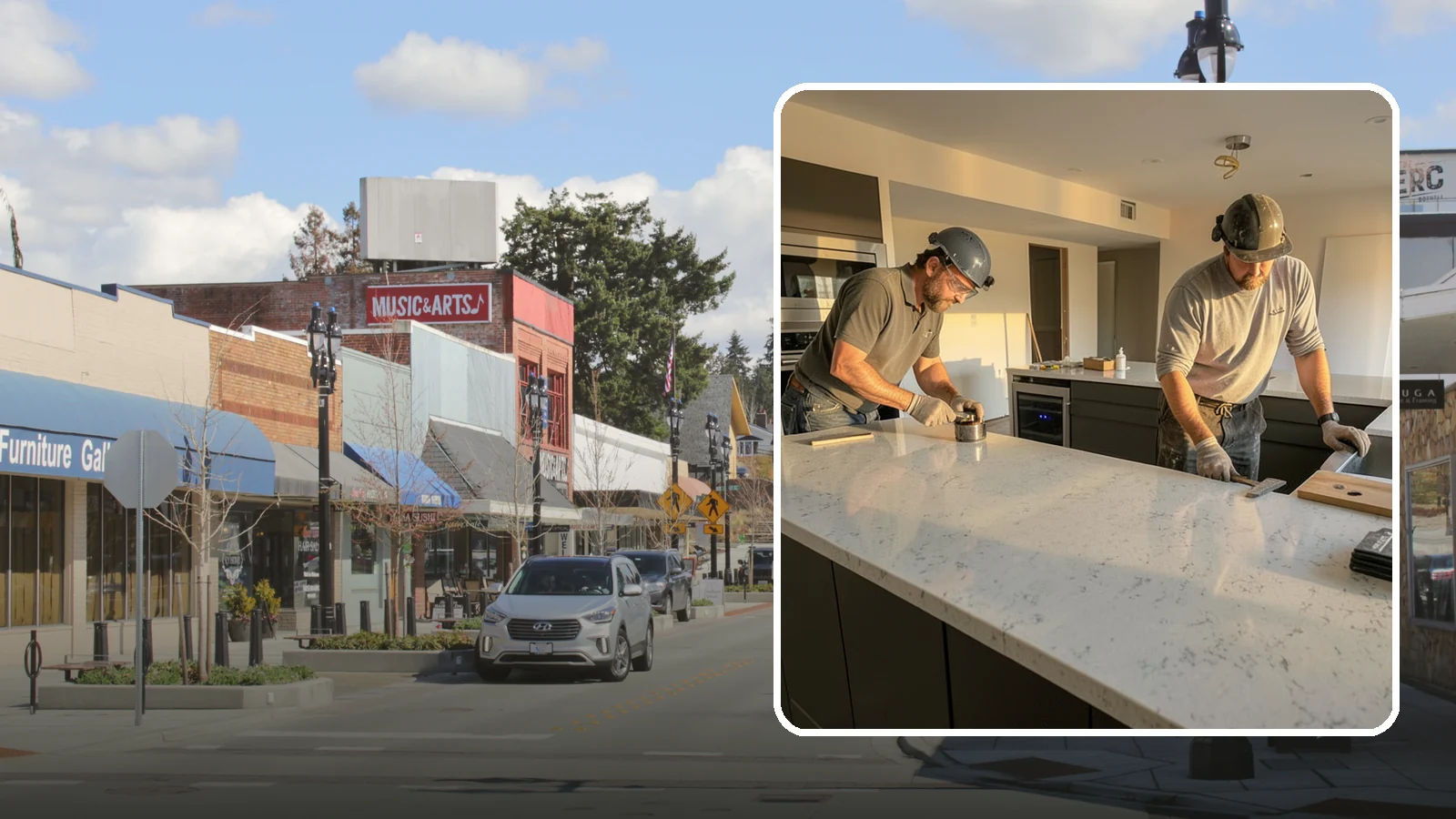 Quartz Countertop Installation in Bothell, King County, WA - Durable, low-maintenance quartz countertop installation with consistent patterns and stain-resistant surfaces for busy kitchens.