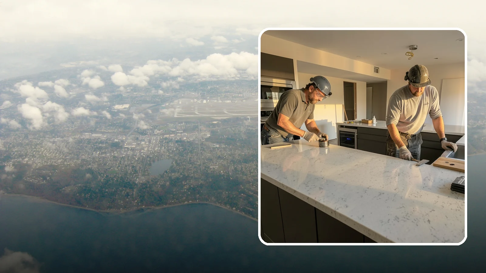 Quartz Countertop Installation in Burien, King County, WA - Durable, low-maintenance quartz countertop installation with consistent patterns and stain-resistant surfaces for busy kitchens.