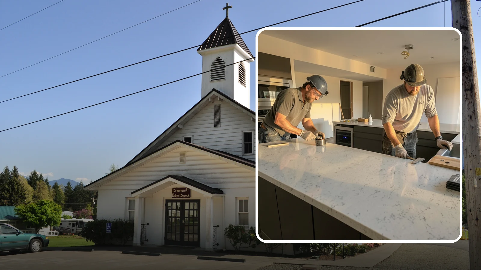 Quartz Countertop Installation in Concrete, Skagit County, WA - Durable, low-maintenance quartz countertop installation with consistent patterns and stain-resistant surfaces for busy kitchens.