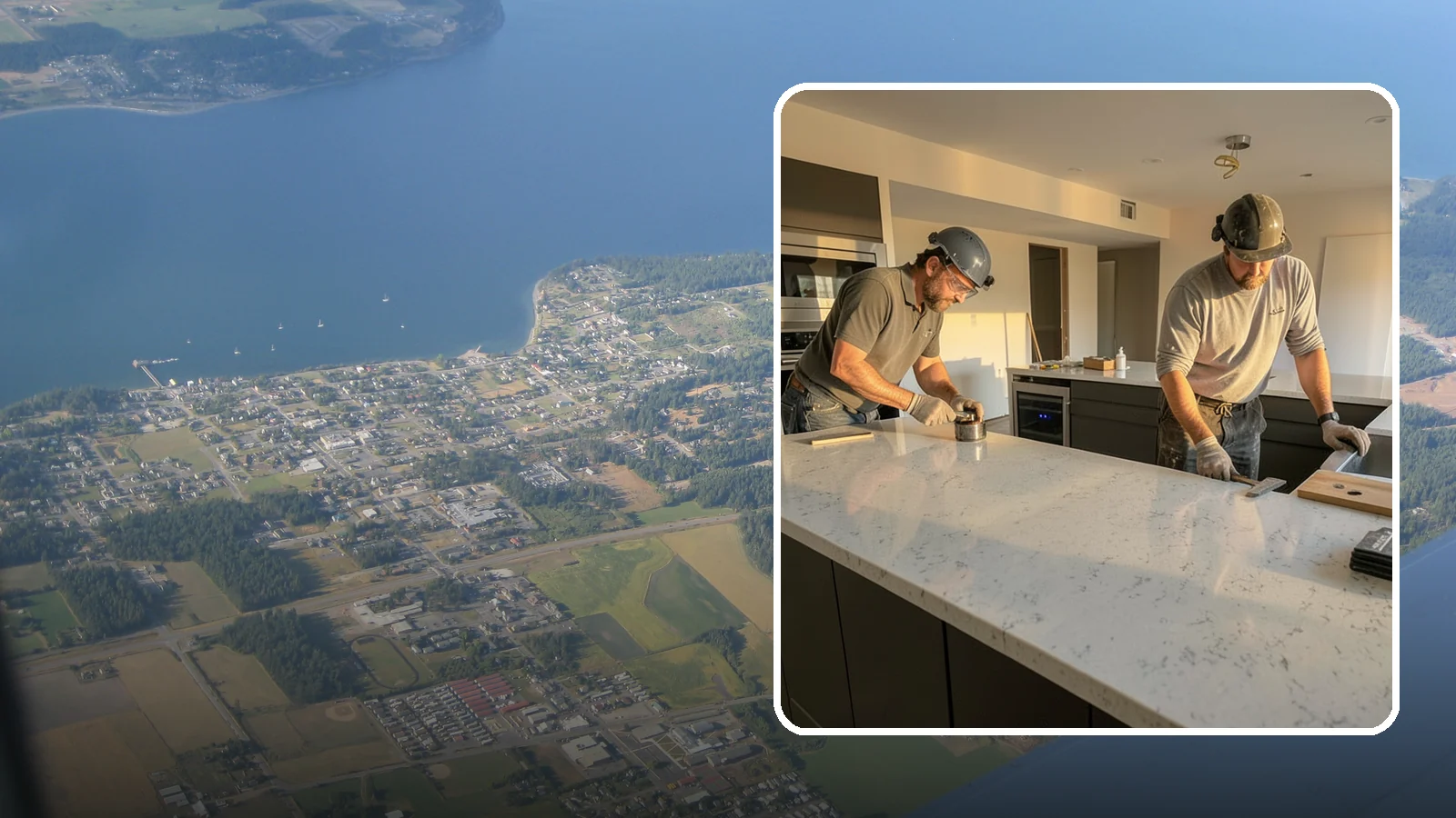 Quartz Countertop Installation in Coupeville, Island County, WA - Durable, low-maintenance quartz countertop installation with consistent patterns and stain-resistant surfaces for busy kitchens.