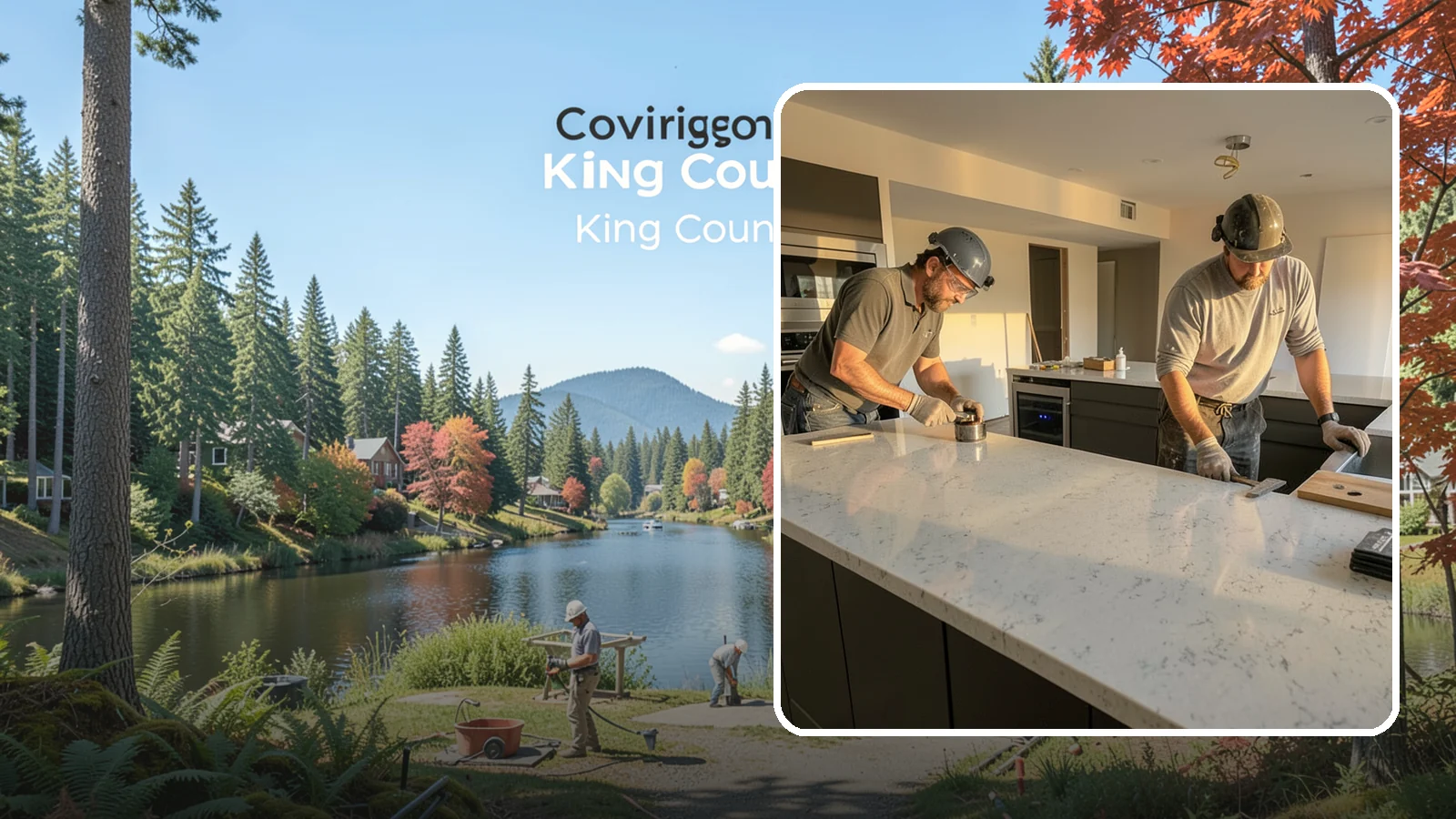 Quartz Countertop Installation in Covington, King County, WA - Durable, low-maintenance quartz countertop installation with consistent patterns and stain-resistant surfaces for busy kitchens.
