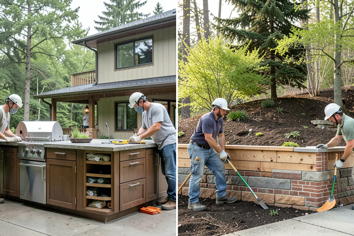 Quartz Countertop Installation in DuPont, Pierce County, WA - Template cabinets after they are installed and level