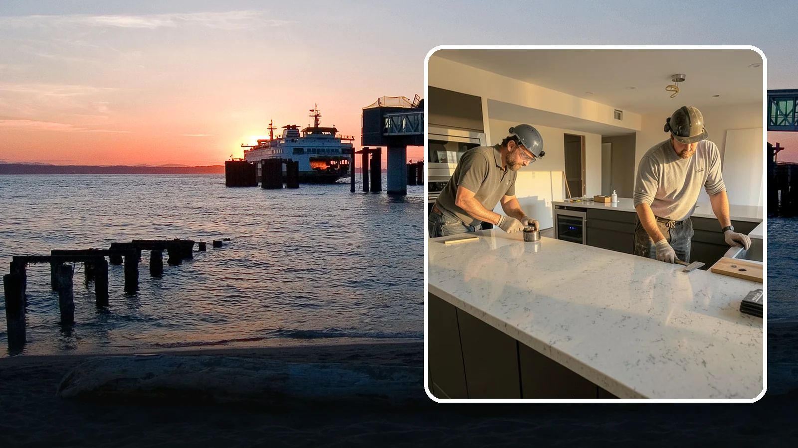 Quartz Countertop Installation in Edmonds, Snohomish County, WA - Durable, low-maintenance quartz countertop installation with consistent patterns and stain-resistant surfaces for busy kitchens.