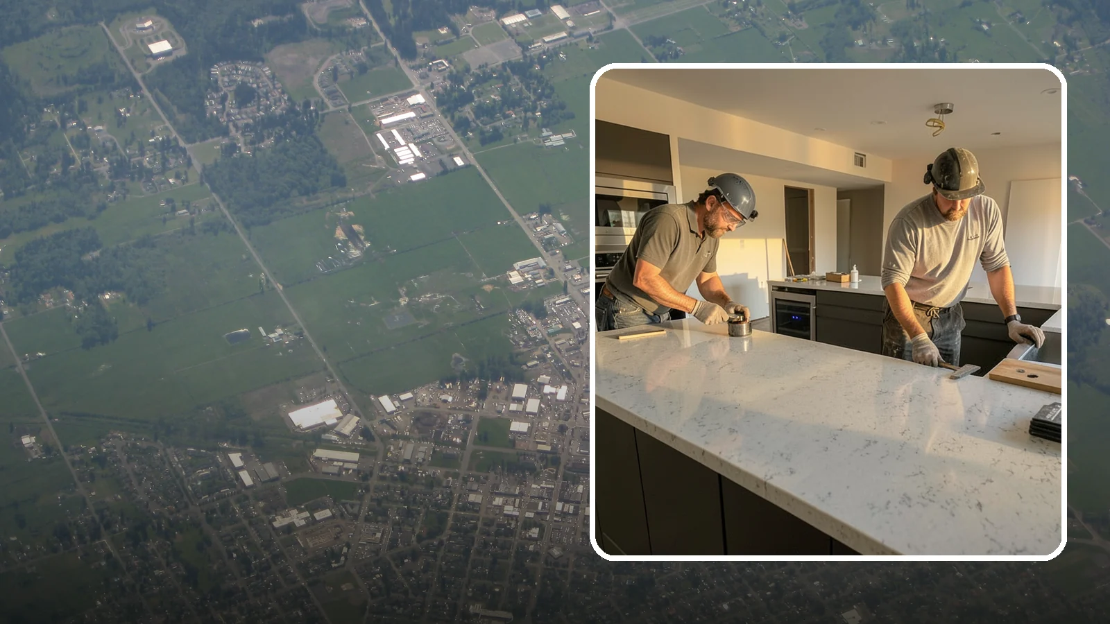 Quartz Countertop Installation in Enumclaw, King County, WA - Durable, low-maintenance quartz countertop installation with consistent patterns and stain-resistant surfaces for busy kitchens.