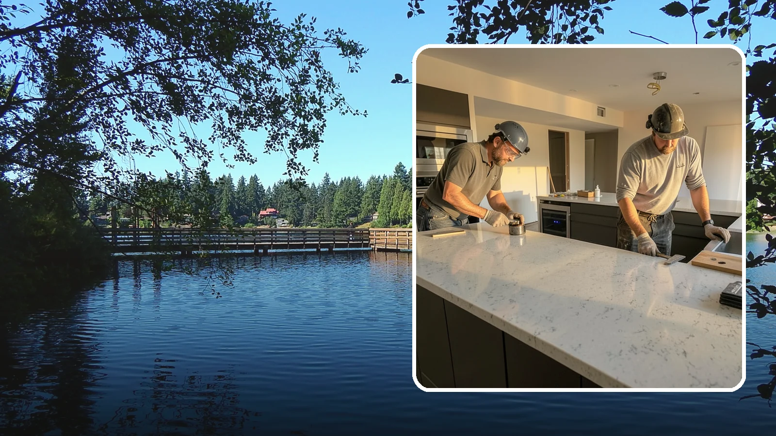 Quartz Countertop Installation in Federal Way, King County, WA - Durable, low-maintenance quartz countertop installation with consistent patterns and stain-resistant surfaces for busy kitchens.