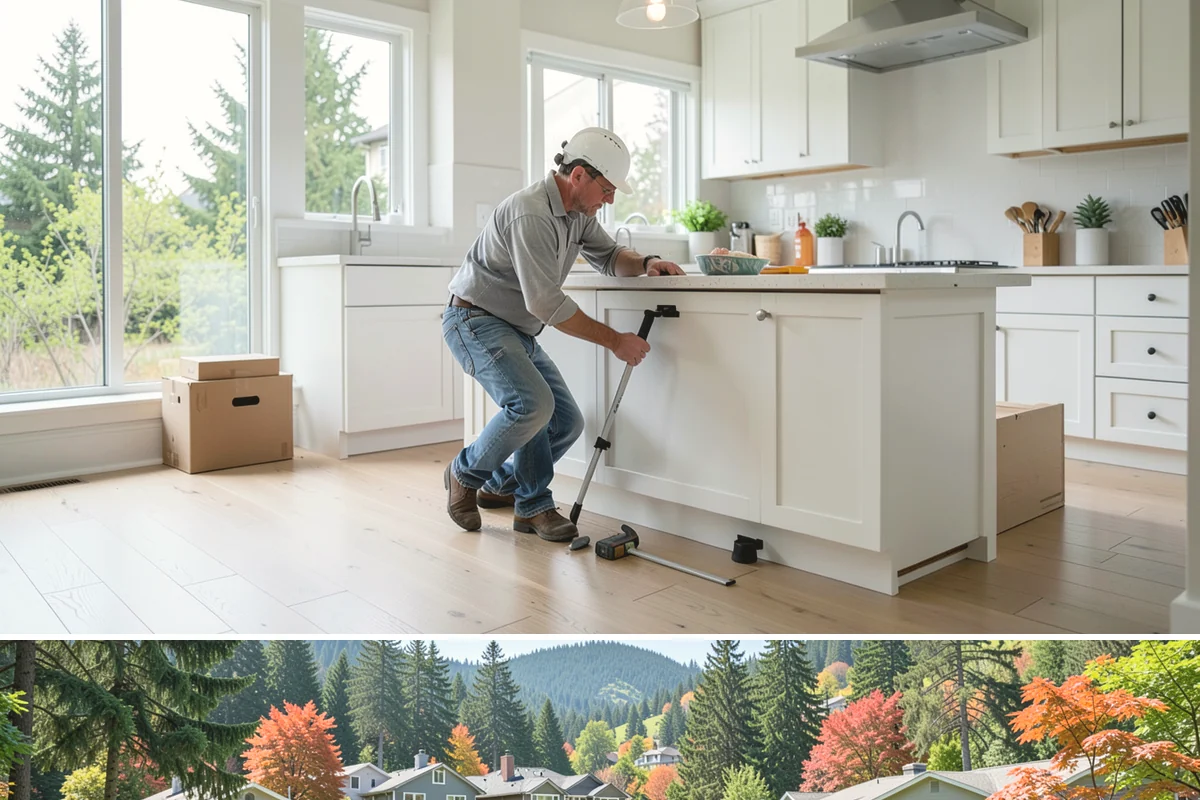 Quartz Countertop Installation in Fircrest, Pierce County, WA - Quartz installation is an indoor process available year-round, so PNW rain never delays your kitchen project.