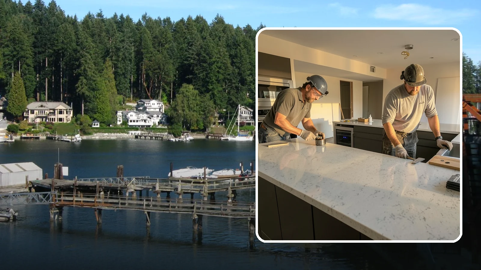Quartz Countertop Installation in Gig Harbor, Pierce County, WA - Durable, low-maintenance quartz countertop installation with consistent patterns and stain-resistant surfaces for busy kitchens.