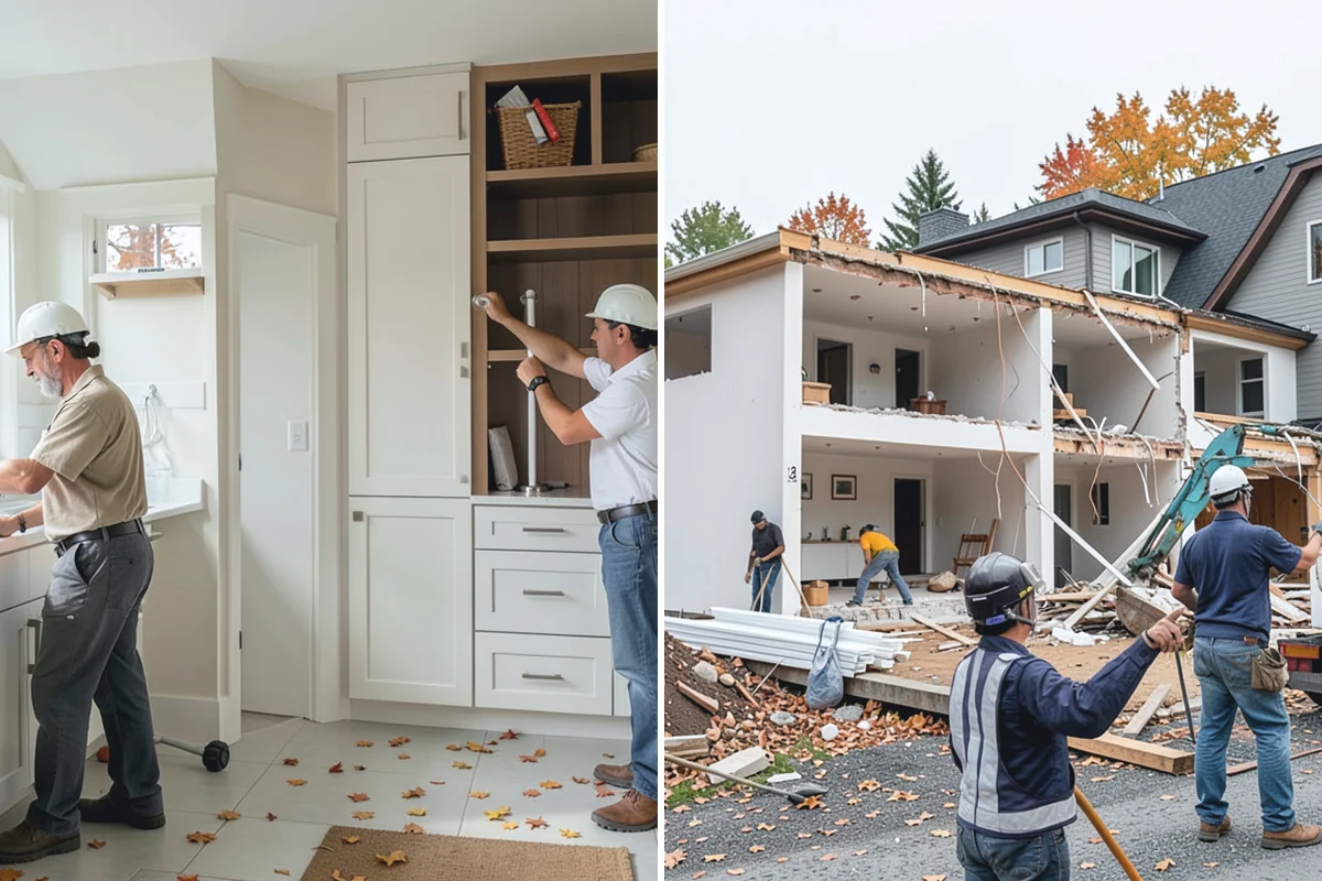 Quartz Countertop Installation in Marysville, Snohomish County, WA - Template cabinets after they are installed and level