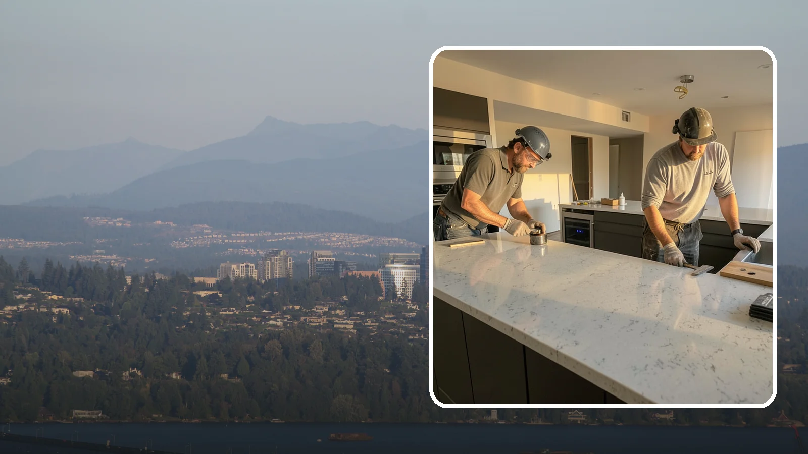 Quartz Countertop Installation in Medina, King County, WA - Durable, low-maintenance quartz countertop installation with consistent patterns and stain-resistant surfaces for busy kitchens.
